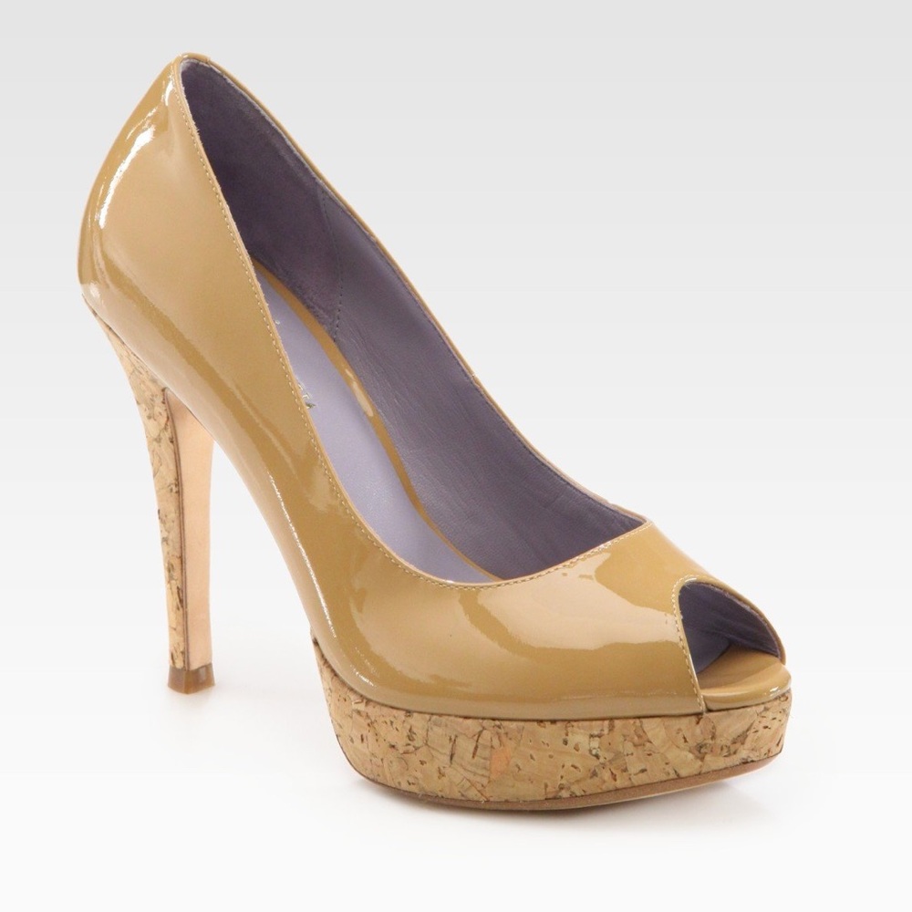 Cole Haan Platform Peep Toe Patent Leather Pump